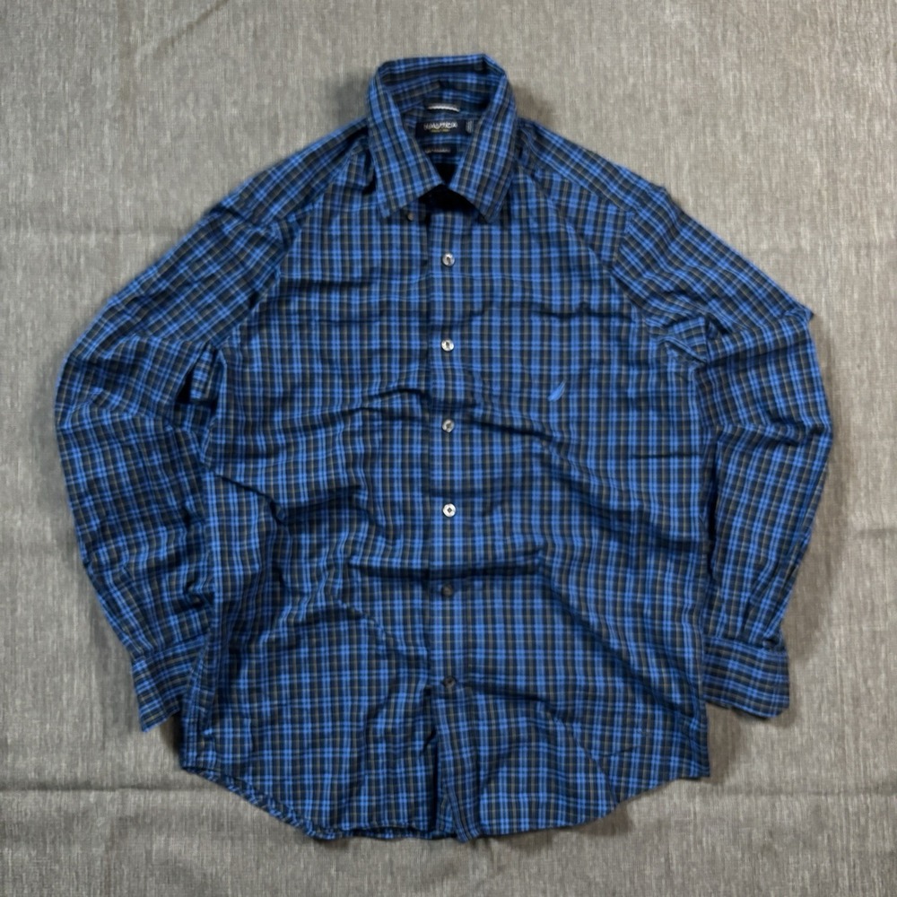 Blue Nautica plaid button-up shirt - M